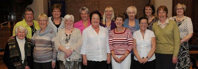 Thelma Campbell, Enrolling Member of the Derryvolgie Mothers' Union (centre at front) and ladies of Derryvolgie Parish who served the supper.